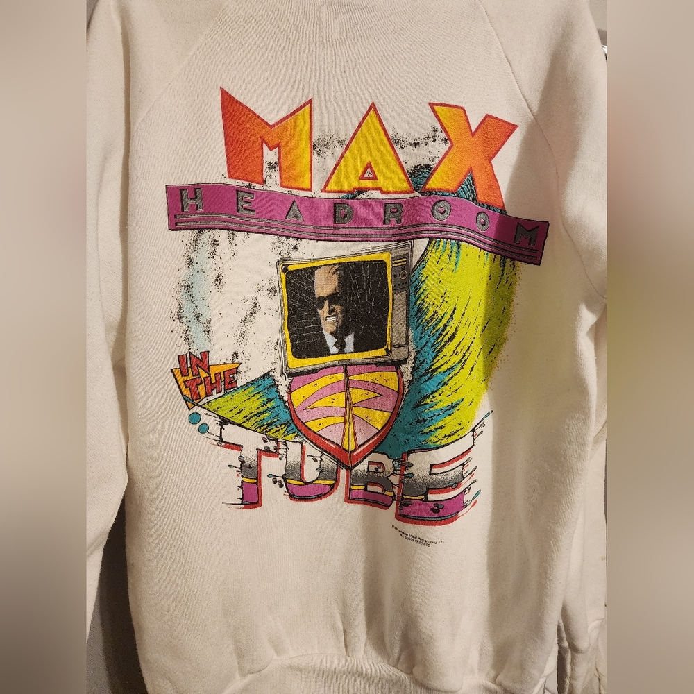 Wow!! IYKYK!! SUPER RARE VINATAGE VALUABLE PIECE! Max Headroom sweatshirt L 1987